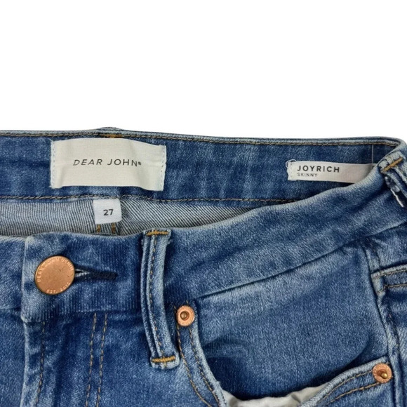 Dear John Joyrich Mid Rise Skinny Med Wash Distressed Jeans - Picture 3 of 11